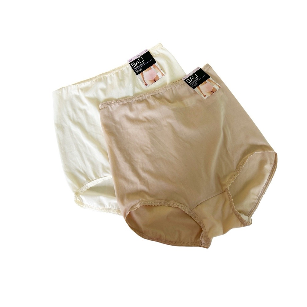 Lot Of 2 Set Of Bali NWT Panty Nude Beige & Cream Brief Medium/6